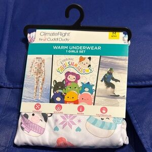 ClimateRight by Cuddl Duds! Squishmallows Warm Underwear Set M 8/10 Pajamas!
